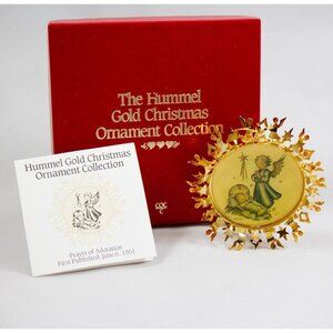 Hummel Gold Christmas Collection "Prayer of Adoration" 24K Gold Plate w/Box 1988